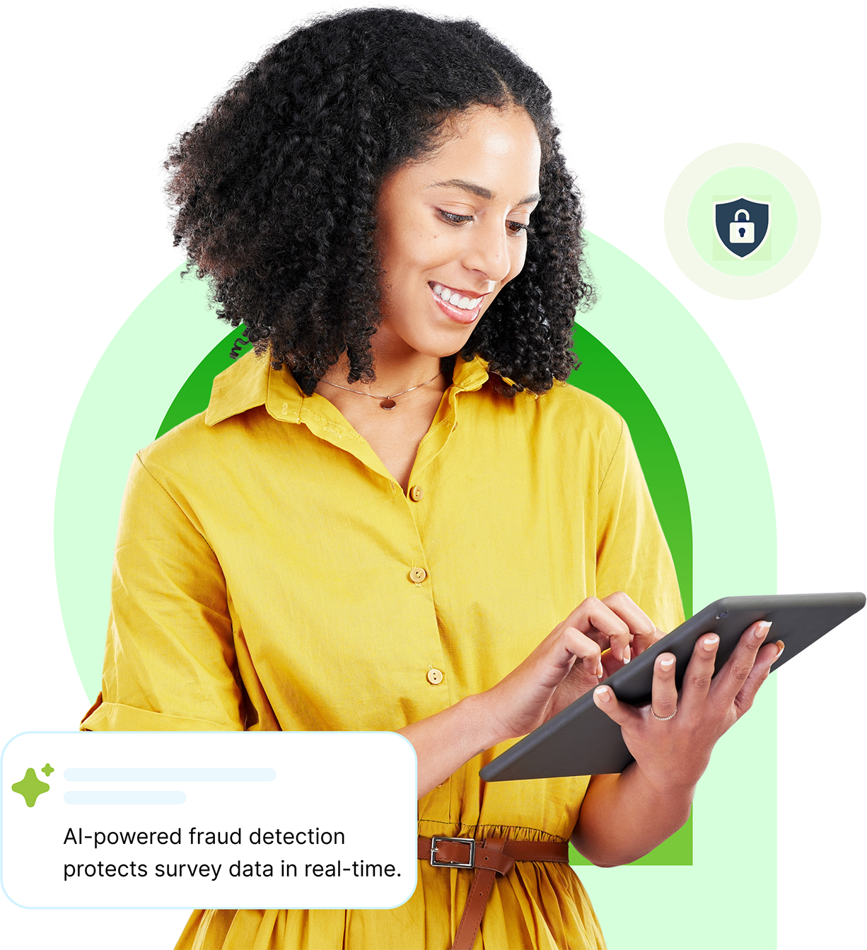 AI-powered fraud detection protects survey data in real-time.